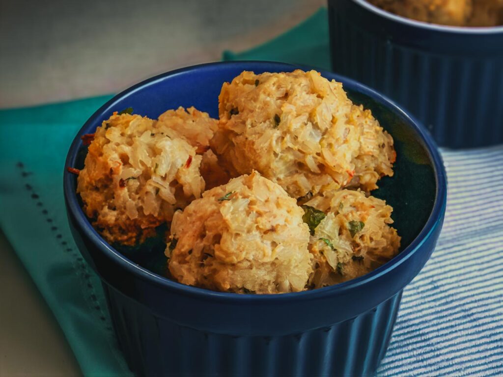 Receita de Bolinho de arroz integral com frango